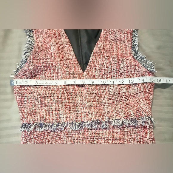 Zara Red Sheath Mini Dress V-neck Sleeveless - Picture 7 of 8